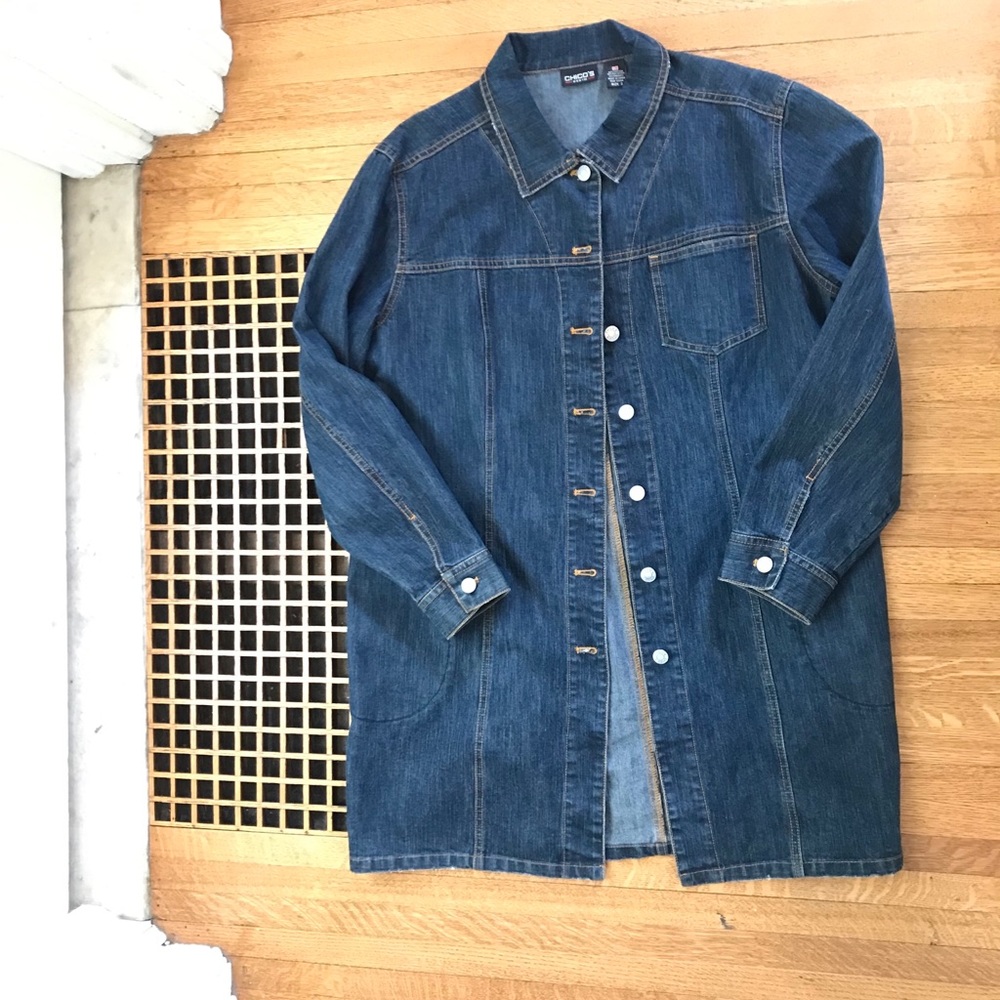 Chico’s  Long Jean Jacket Size 3